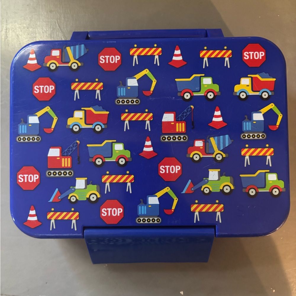 Kids' Blue Construction Theme Lunch Box